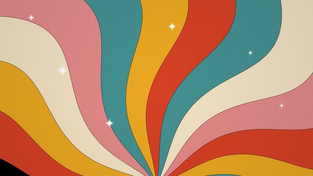 Retro 70s Psychedelic Wavy Background for Nostalgic Creative Projects 4k video