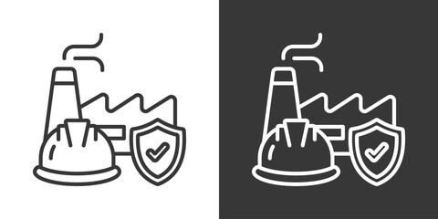Fototapeta premium Factory Safety Icon Set Vector Collection Isolated In Black And White