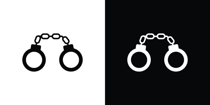 Handcuffs icon in black, best for Web Design