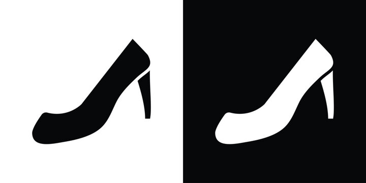 High heel shoes icon in black, best for Web Design