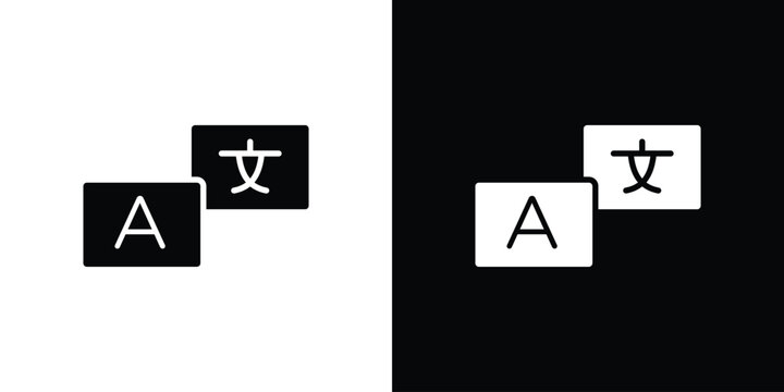 Language icon in black, best for Web Design