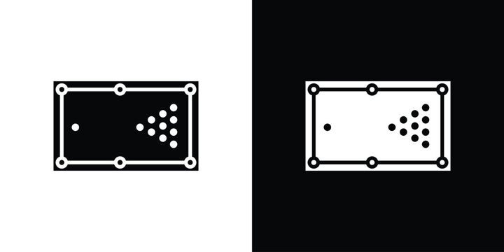 Pool table icon in black, best for Web Design