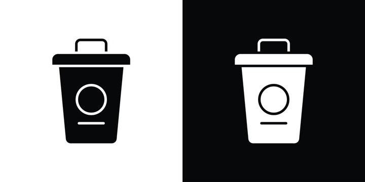 Trash compactor icon in black, best for Web Design