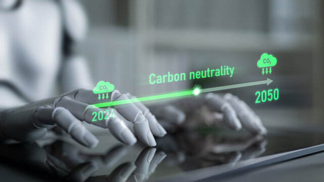 AI helps achieve carbon neutrality by tracking carbon, neutrality, and reduction plans across the 2024 to 2050 timeline Latch