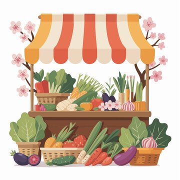 Farmers market vegetable stand produce stall
