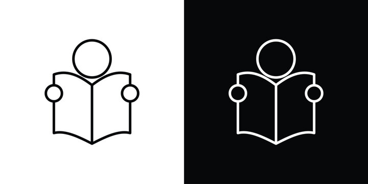 Book open reader icon minimal symbol collection