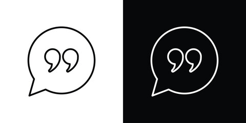 Fototapeta premium Comment quote icon minimal symbol collection