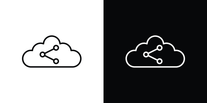 Cloud share icon minimal symbol collection