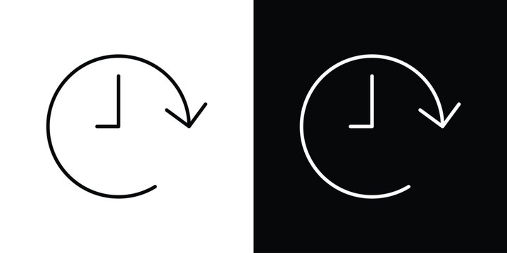 Past time icon minimal symbol collection