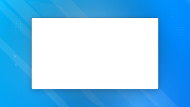White blank frame on blue abstract background for presentation or video