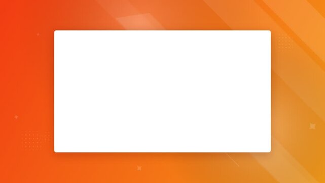 White blank frame with copy space on vibrant orange gradient background template