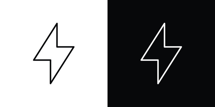 Thunder bolt icon minimal symbol collection