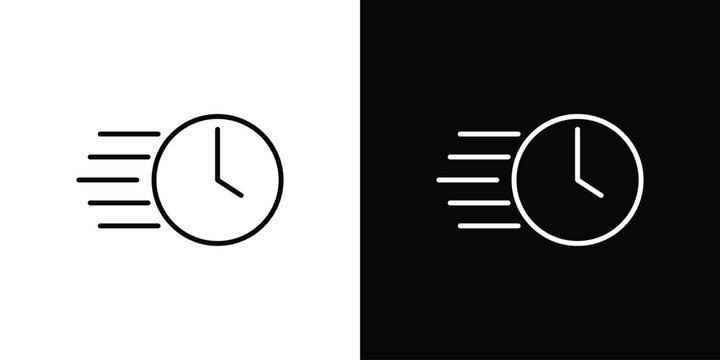 Time fast icon minimal symbol collection