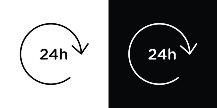 Time twenty four icon minimal symbol collection