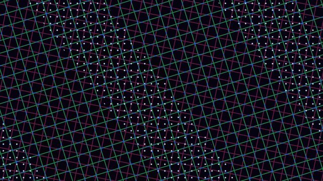 90s Phased Moire Matrix Abstract Geometric Background Loop 4K, Retro Optical Illusion Moire Pattern Seamless VJ Motion Graphic, Hypnotic Cyber Blue Line Grid Wave Interference Backdrop