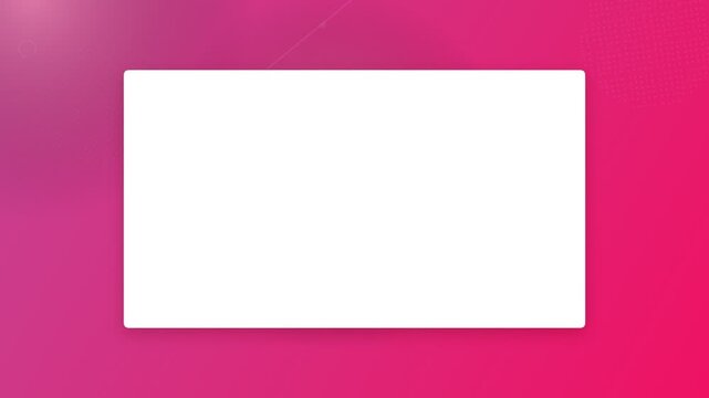 White blank frame on pink gradient background for digital video presentation