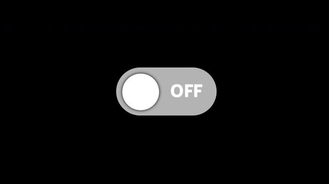 Toggle Switch On Off UI Button Click Animation on Black Background | Modern App Interface Motion Graphic