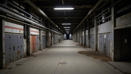Obraz premium Empty Industrial Corridor