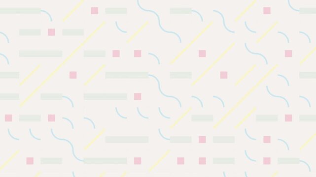 Pastel Modular Bauhaus Tiles Abstract Geometric Background Loop 4K, Minimalist Pastel Color Flat Design Geometric Layout Motion Background