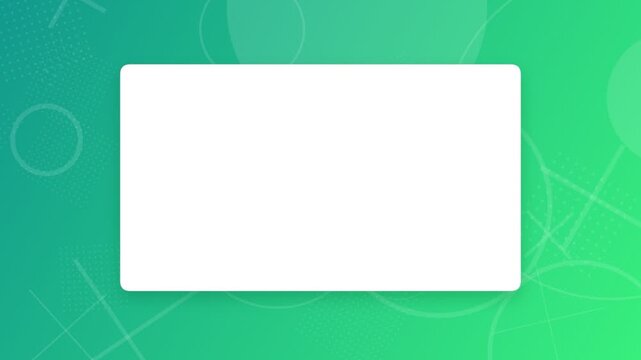 White blank card on green geometric background for presentation mockup design