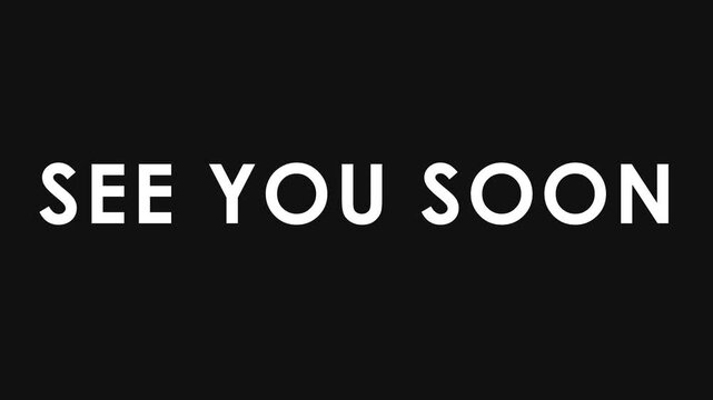 Glitch Text Animation See You Soon Message with RGB Split Effect and Distorted Digital Style on Black Background