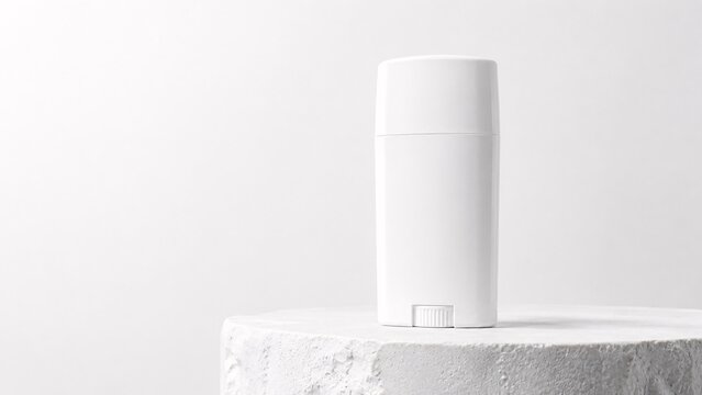 Blank white stick deodorant packaging mockup on a clean white background