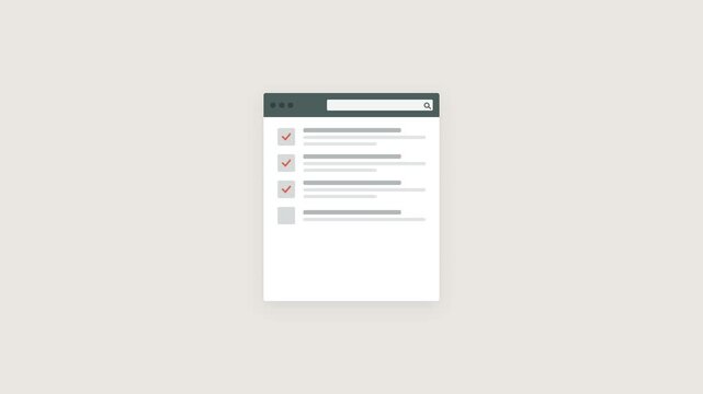 Drag and Drop Browser Interface Sorting Menu Items Motion Graphic Seamless Loop