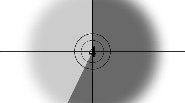 10 seconds old film countdown animation with white background. Countdown movie from 10 to 1 Black Background and features 4k Animation video