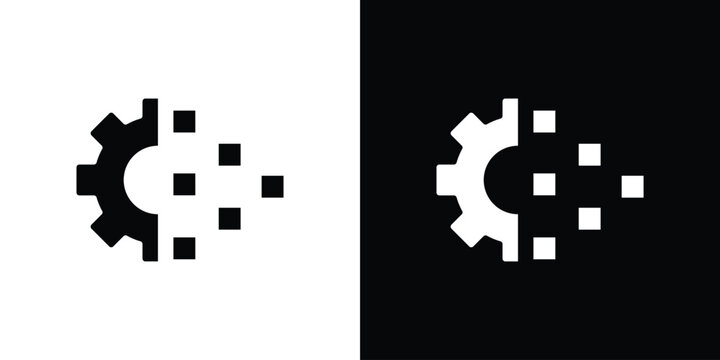 Digital transformation icon outline pictogram series
