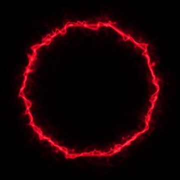 Fire Neon Decagon Frame Border Animation with Glowing Energy Loop on Black Background