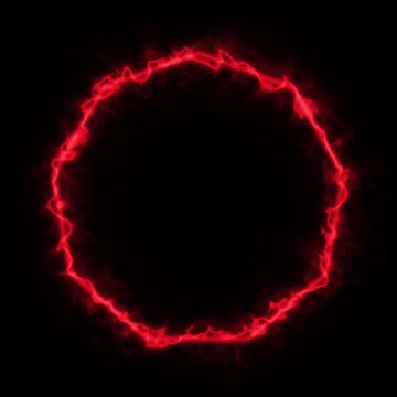 Fire Neon Nonagon Frame Border Animation with Glowing Energy Loop on Black Background