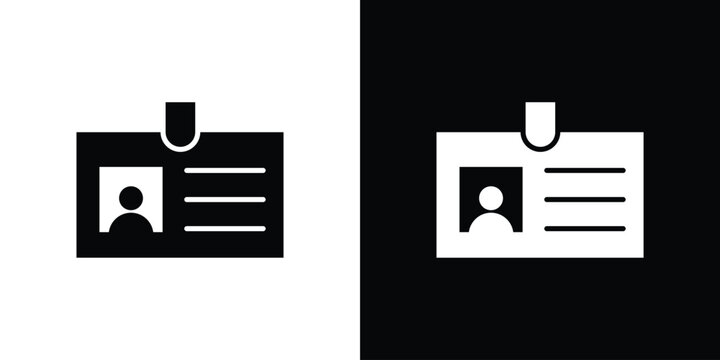 ID badge icon outline pictogram series