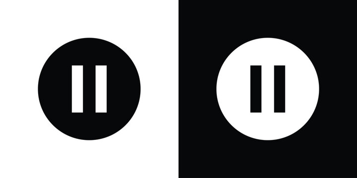 Pause icon outline pictogram series