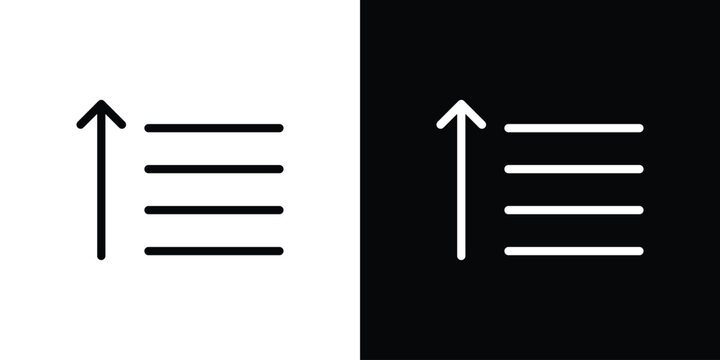 Sort amount up icon outline pictogram series