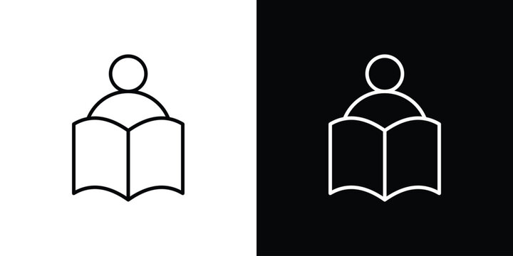 Book open reader icon collection for website