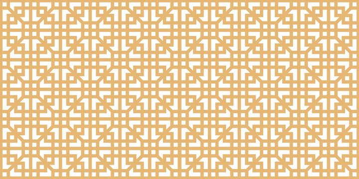 Chinese Golden Lattice Pattern Transparent PNG Decorative Border