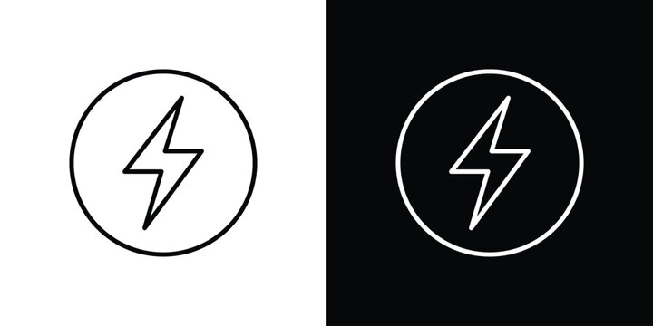 Thunder bolt icon collection for website