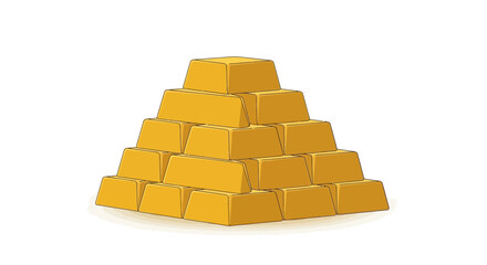 Stack of gold bars treasure pile. © Andre