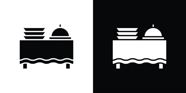 Catering buffet icon simple elements kit