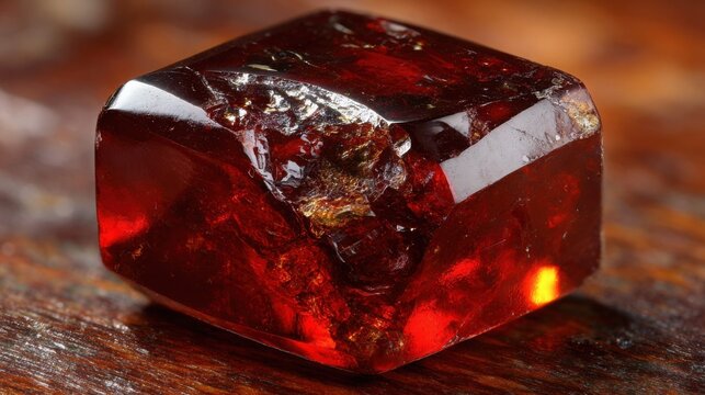 Magnificent deep crimson red ruby gemstone showcasing internal brilliance and facets