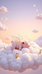 Obraz premium Sleeping Angel Piglet