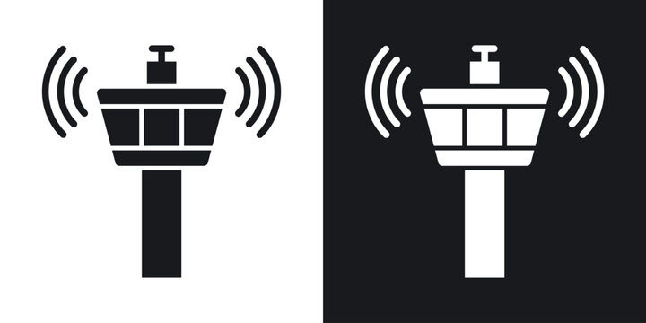 Control Tower icon flat illustrations group