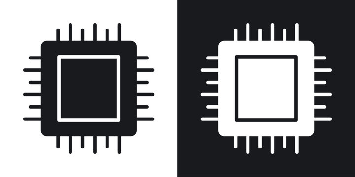 CPU icon flat illustrations group