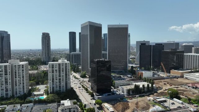 Los Angeles Century City Aerial Shot Orbit L