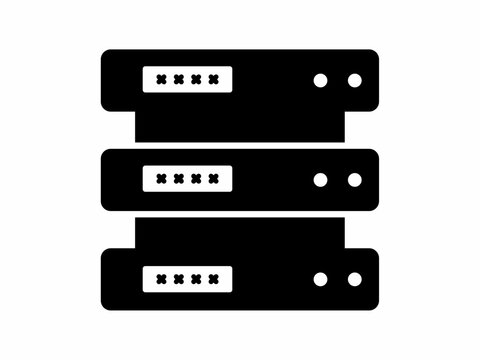 Black domain name server icon in a simple flat silhouette style.