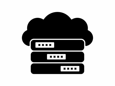 Black domain name server icon in a simple flat silhouette style.