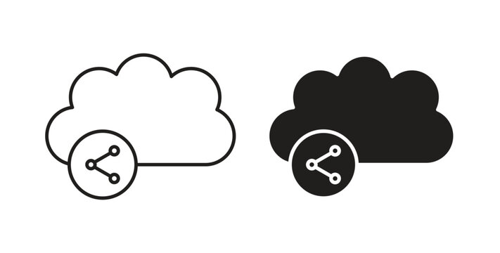 Cloud share icon simple artwork group
