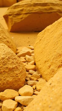 Close-Up Texture of Yellow Natural Stones