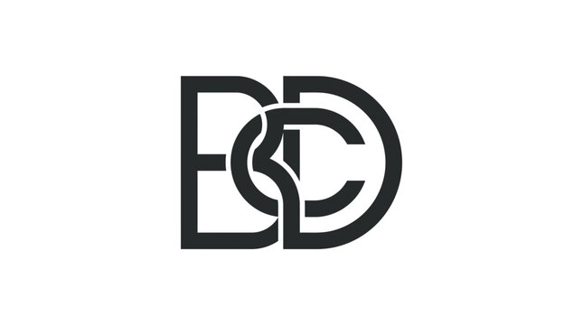 Monogram BD with interwoven BC letters, modern logo