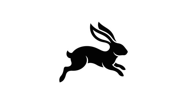 Black silhouette of a rabbit.